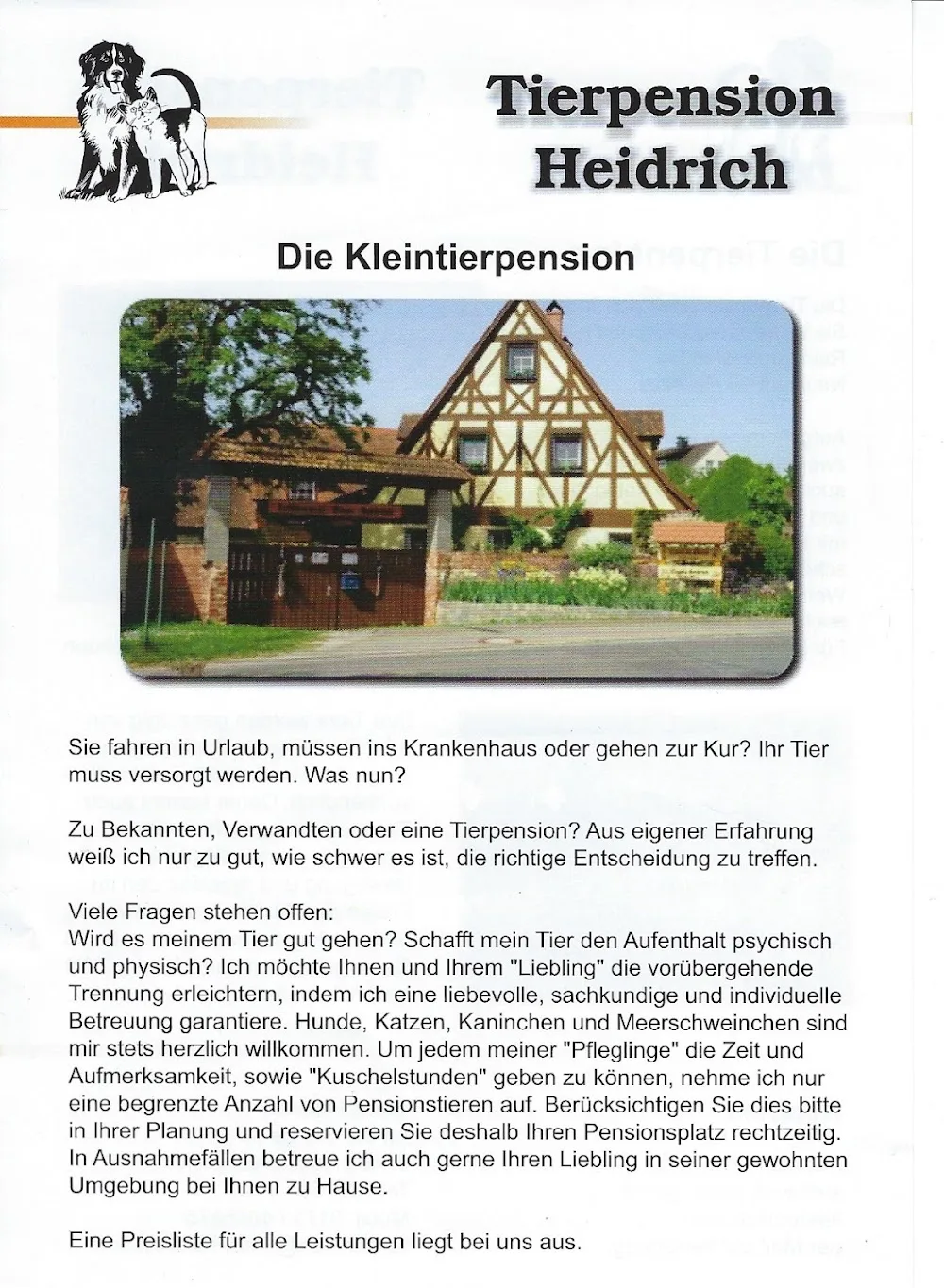 Tierpension/Schlosserei Claus Heidrich - Gutenstetten pet otel görseli 2