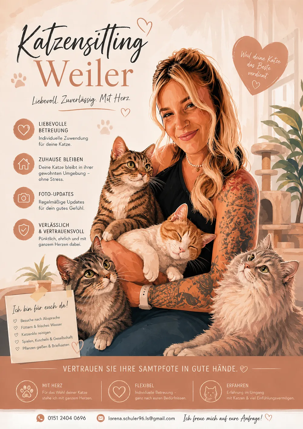 Mobile Katzenbetreuung Lorena Weiler - Mutterstadt pet otel görseli 3