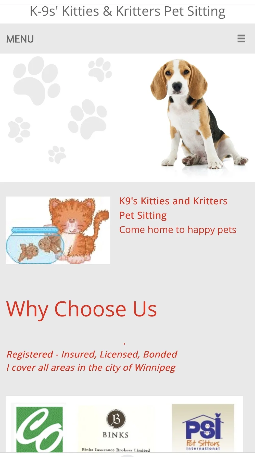 K9,Kitties and Kritters Pet Sitting - Winnipeg pet otel