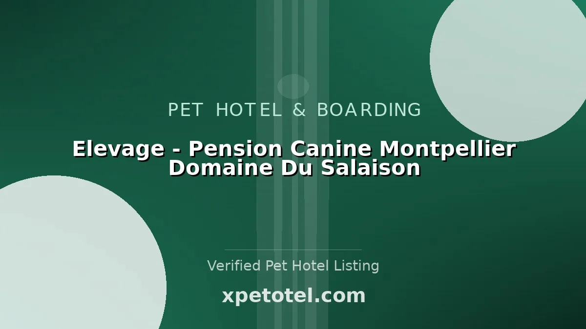 Elevage - Pension Canine Montpellier Domaine Du Salaison
