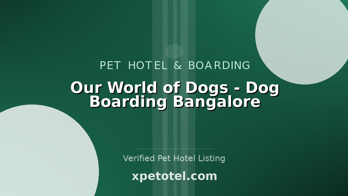 Our World of Dogs - Dog Boarding Bangalore